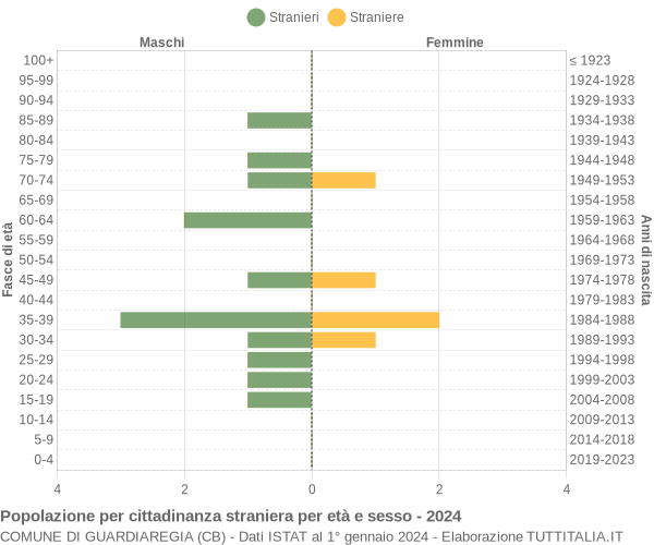 Grafico cittadini stranieri - Guardiaregia 2024