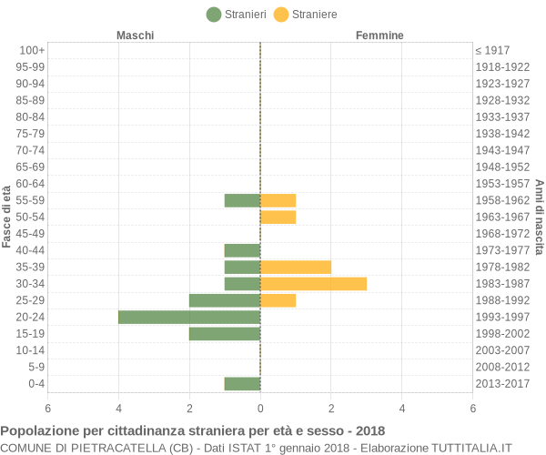 Grafico cittadini stranieri - Pietracatella 2018