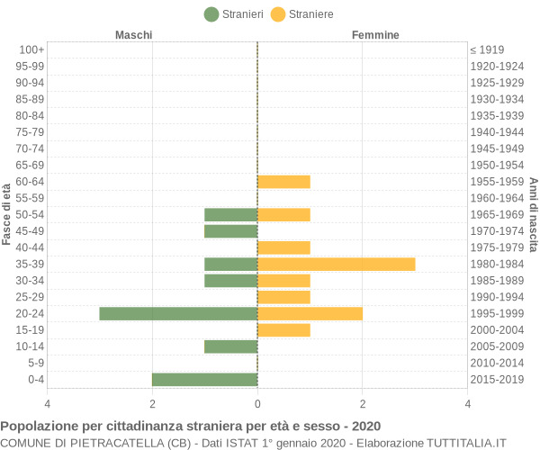 Grafico cittadini stranieri - Pietracatella 2020