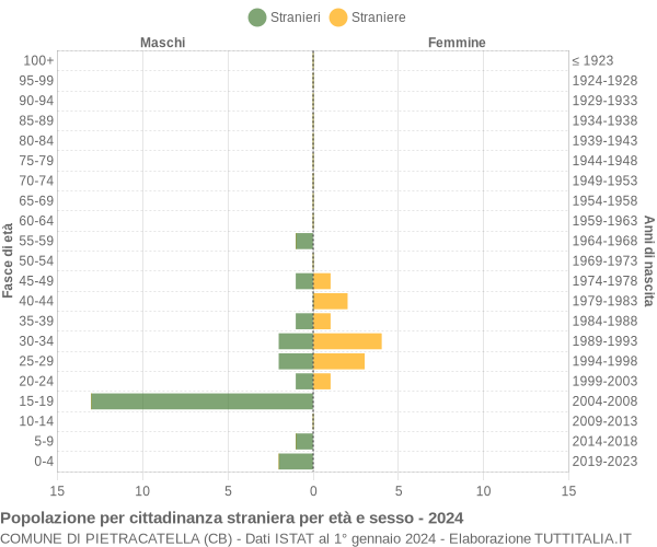 Grafico cittadini stranieri - Pietracatella 2024