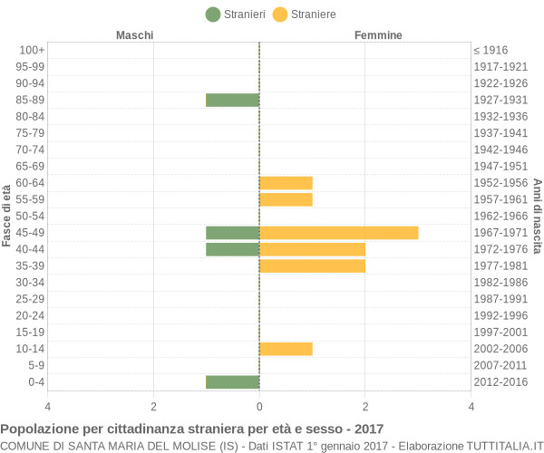 Grafico cittadini stranieri - Santa Maria del Molise 2017