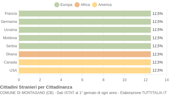 Grafico cittadinanza stranieri - Montagano 2017