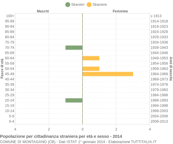 Grafico cittadini stranieri - Montagano 2014