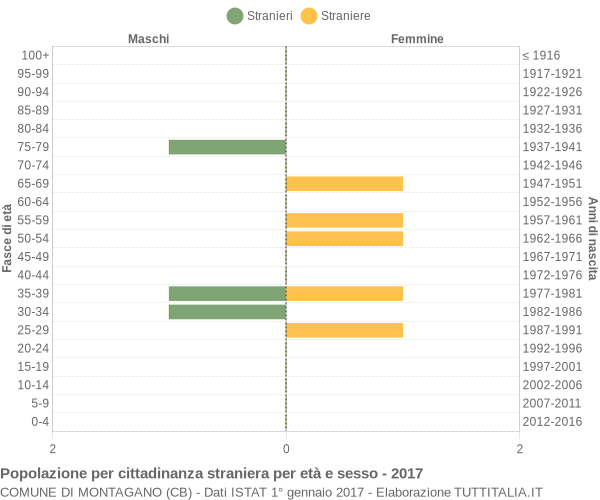 Grafico cittadini stranieri - Montagano 2017