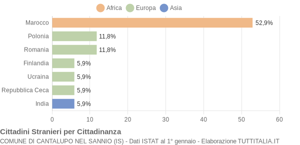 Grafico cittadinanza stranieri - Cantalupo nel Sannio 2007