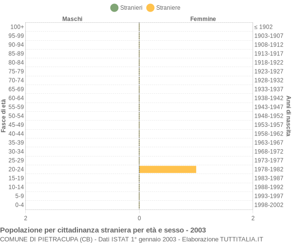 Grafico cittadini stranieri - Pietracupa 2003