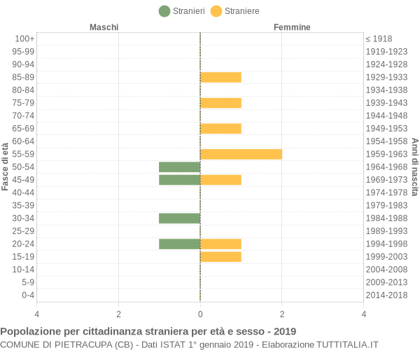 Grafico cittadini stranieri - Pietracupa 2019