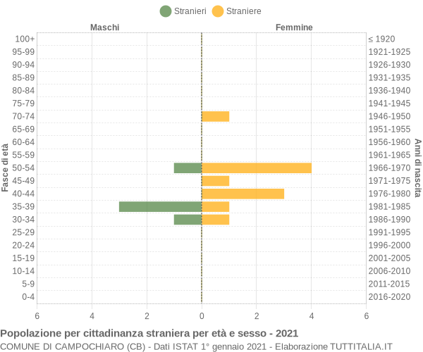 Grafico cittadini stranieri - Campochiaro 2021