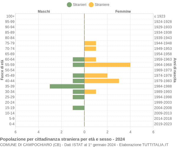 Grafico cittadini stranieri - Campochiaro 2024