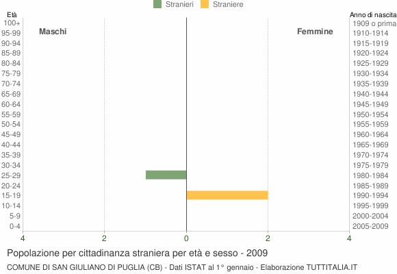 Grafico cittadini stranieri - San Giuliano di Puglia 2009