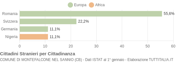 Grafico cittadinanza stranieri - Montefalcone nel Sannio 2011