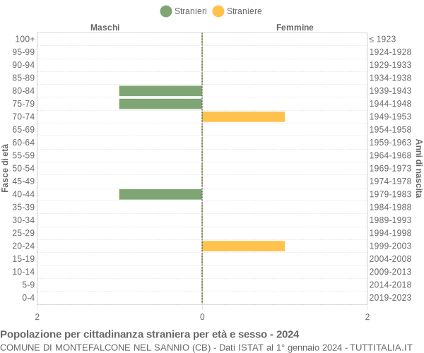 Grafico cittadini stranieri - Montefalcone nel Sannio 2024