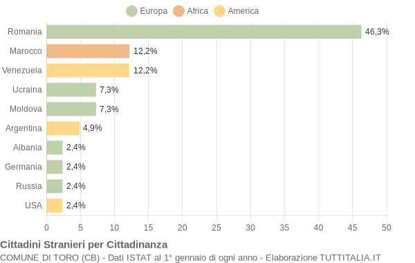 Grafico cittadinanza stranieri - Toro 2009