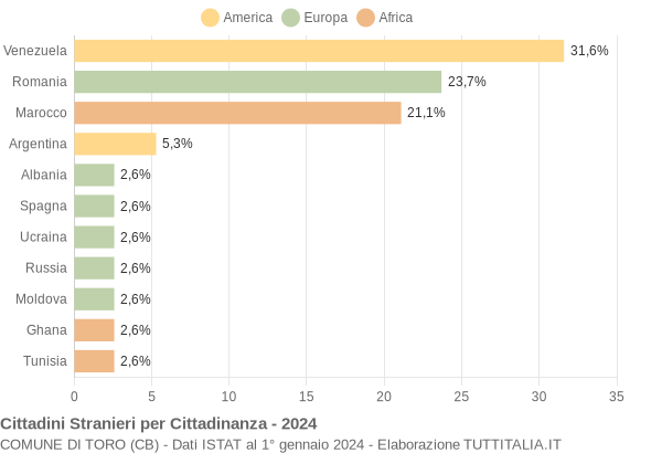 Grafico cittadinanza stranieri - Toro 2024