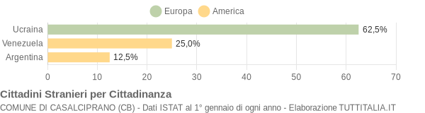 Grafico cittadinanza stranieri - Casalciprano 2008