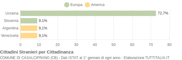 Grafico cittadinanza stranieri - Casalciprano 2012