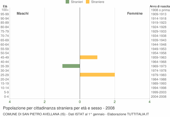 Grafico cittadini stranieri - San Pietro Avellana 2008