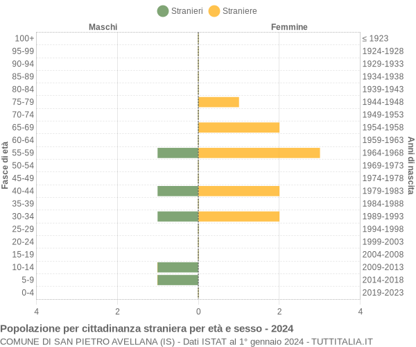 Grafico cittadini stranieri - San Pietro Avellana 2024