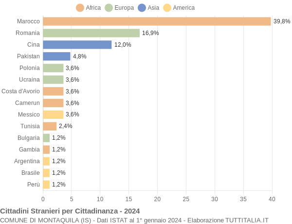 Grafico cittadinanza stranieri - Montaquila 2024