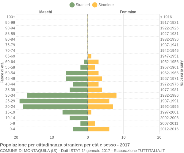 Grafico cittadini stranieri - Montaquila 2017