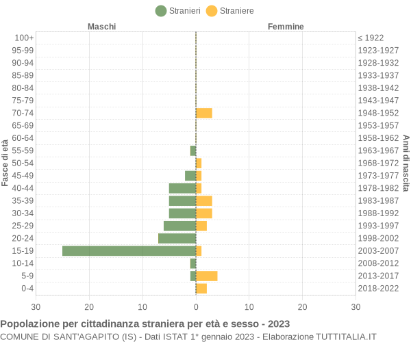 Grafico cittadini stranieri - Sant'Agapito 2023