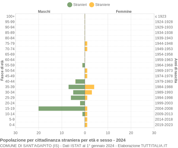 Grafico cittadini stranieri - Sant'Agapito 2024