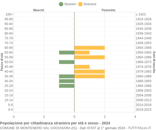 Grafico cittadini stranieri - Montenero Val Cocchiara 2024