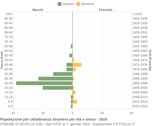 Grafico cittadini stranieri - Rotello 2024