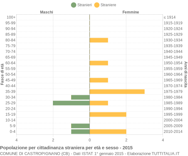 Grafico cittadini stranieri - Castropignano 2015