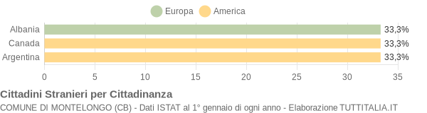 Grafico cittadinanza stranieri - Montelongo 2006