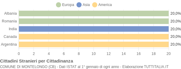 Grafico cittadinanza stranieri - Montelongo 2010