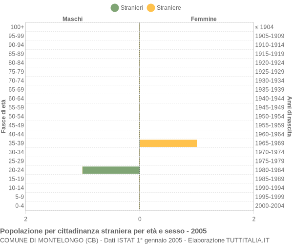 Grafico cittadini stranieri - Montelongo 2005