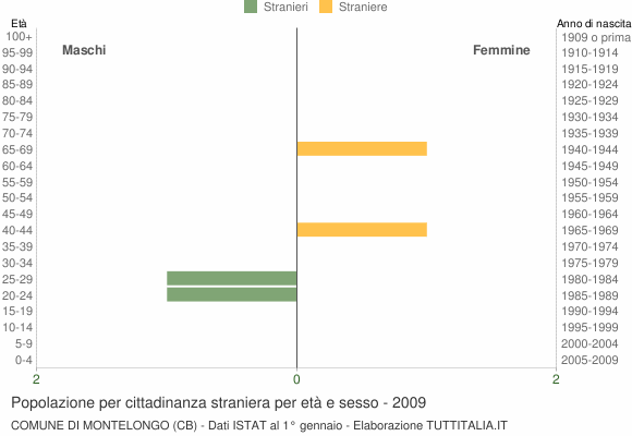 Grafico cittadini stranieri - Montelongo 2009