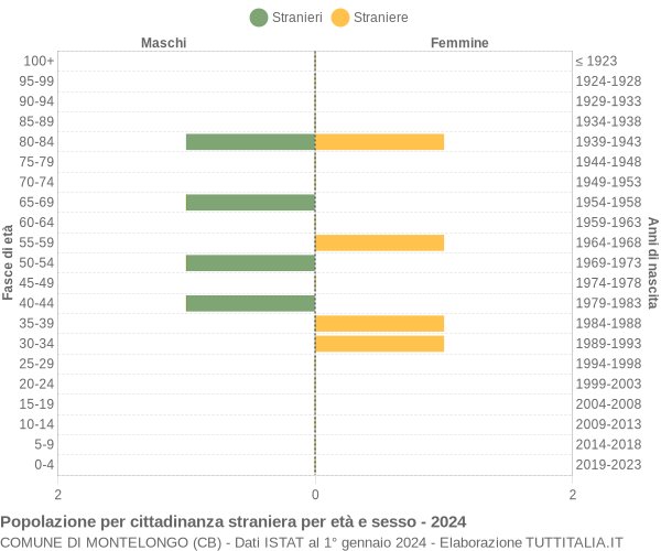 Grafico cittadini stranieri - Montelongo 2024