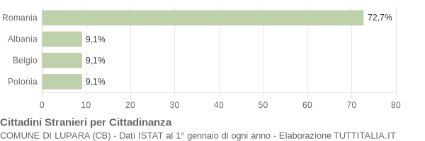 Grafico cittadinanza stranieri - Lupara 2013