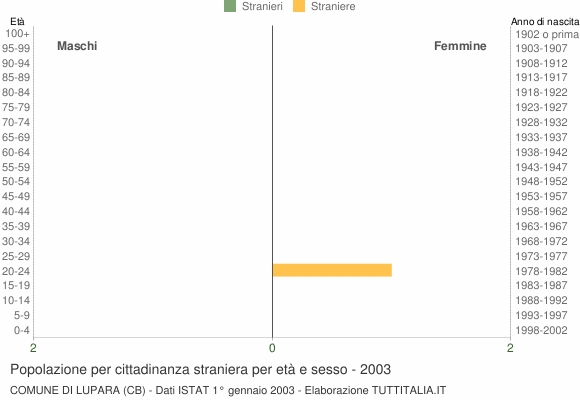 Grafico cittadini stranieri - Lupara 2003