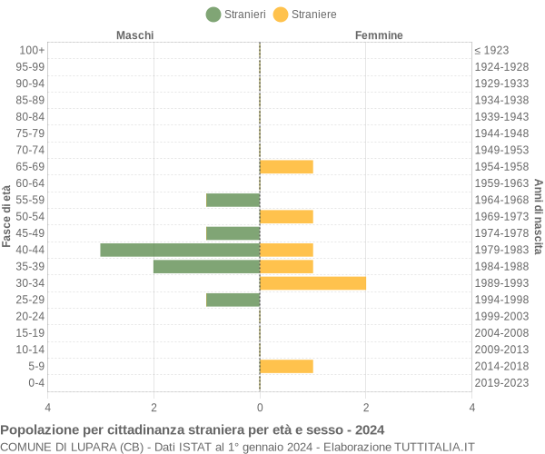 Grafico cittadini stranieri - Lupara 2024