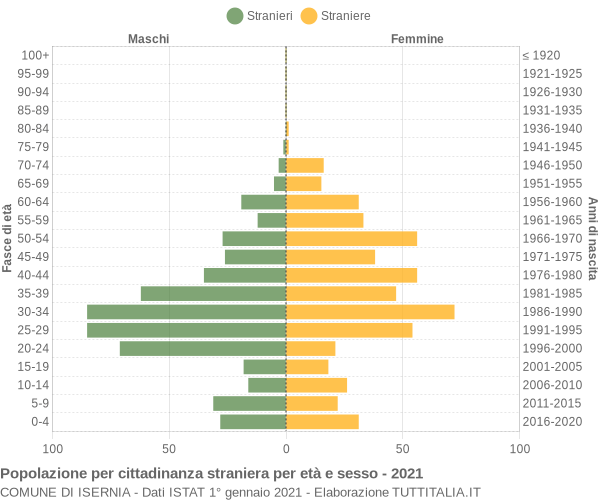 Grafico cittadini stranieri - Isernia 2021