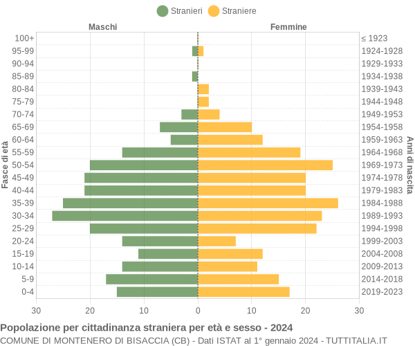 Grafico cittadini stranieri - Montenero di Bisaccia 2024