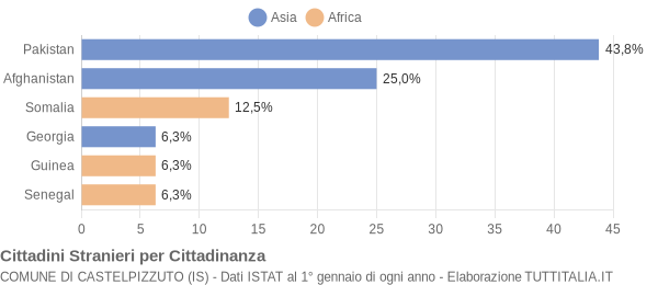 Grafico cittadinanza stranieri - Castelpizzuto 2018