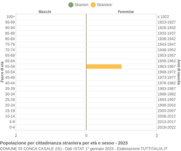 Grafico cittadini stranieri - Conca Casale 2023