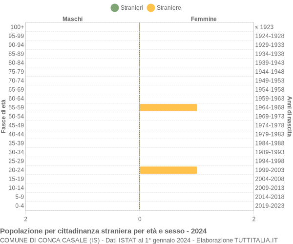 Grafico cittadini stranieri - Conca Casale 2024