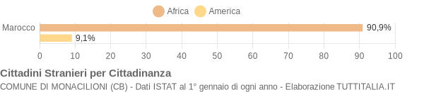 Grafico cittadinanza stranieri - Monacilioni 2006