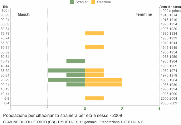 Grafico cittadini stranieri - Colletorto 2009