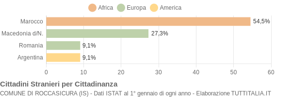 Grafico cittadinanza stranieri - Roccasicura 2005