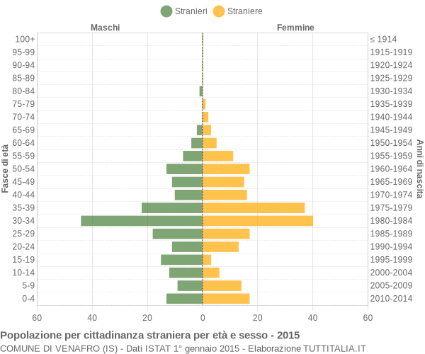 Grafico cittadini stranieri - Venafro 2015