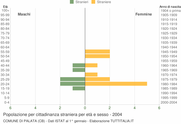 Grafico cittadini stranieri - Palata 2004