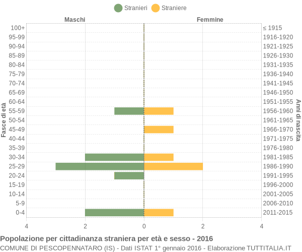 Grafico cittadini stranieri - Pescopennataro 2016