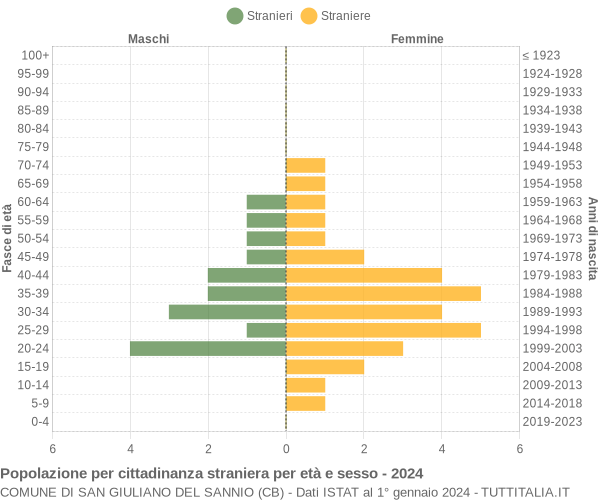 Grafico cittadini stranieri - San Giuliano del Sannio 2024