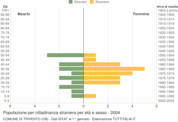 Grafico cittadini stranieri - Trivento 2004